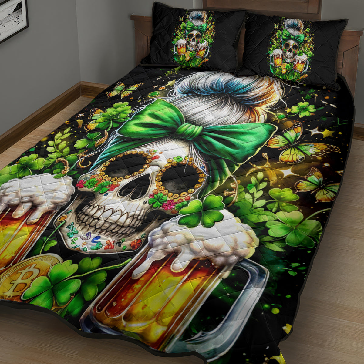 Rose Skull Quilt Bed Set No Matter How Much I Try To Be Fucking Nice