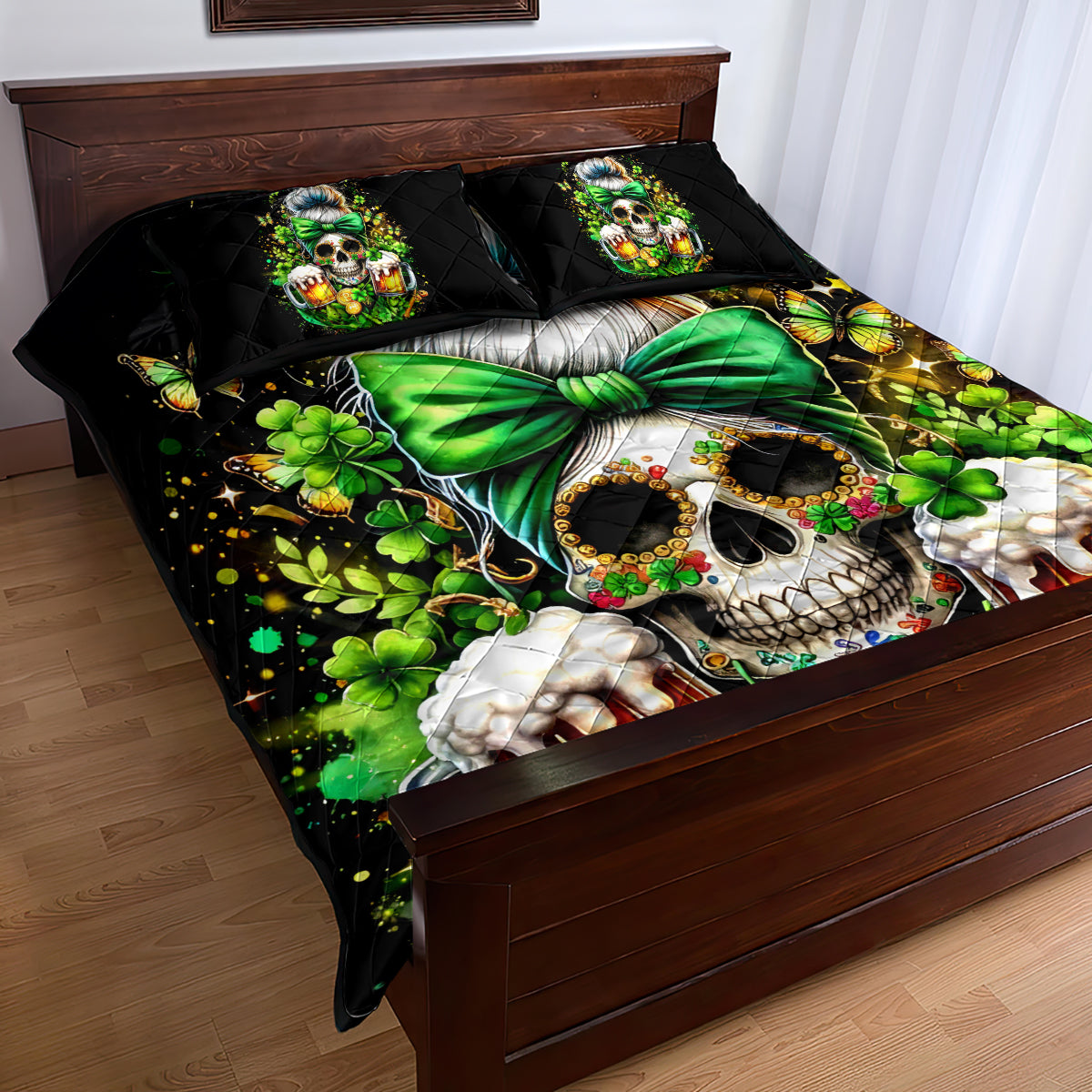 Rose Skull Quilt Bed Set No Matter How Much I Try To Be Fucking Nice