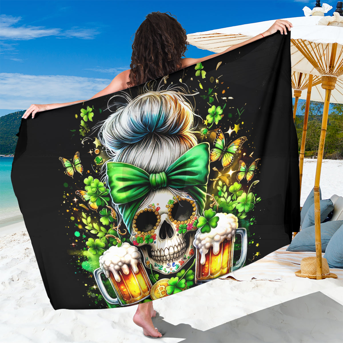 Rose Skull Sarong No Matter How Much I Try To Be Fucking Nice