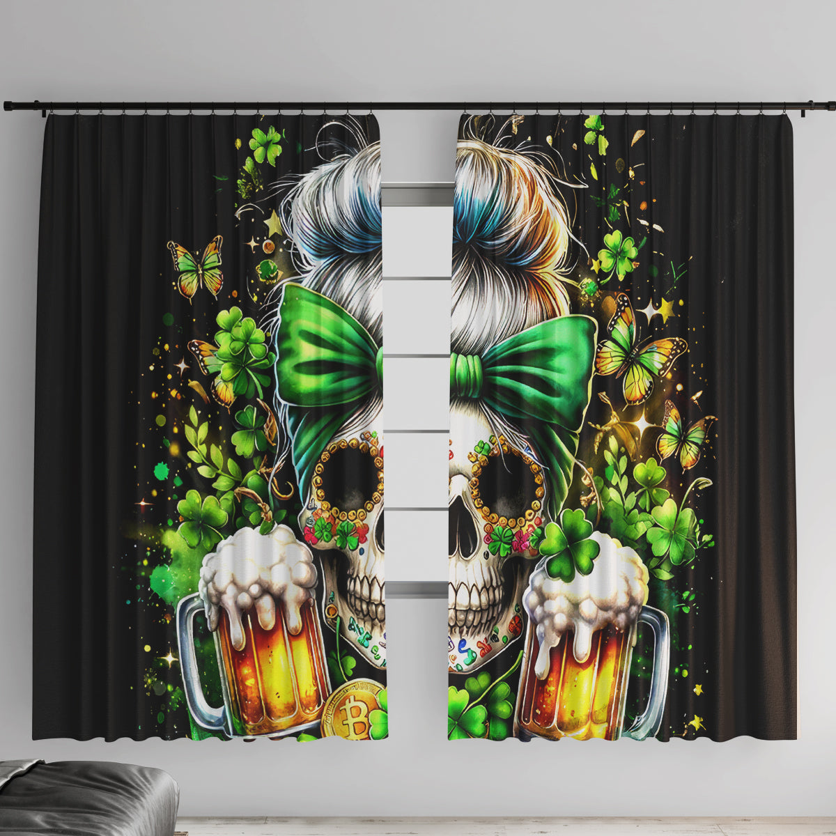 Rose Skull Window Curtain No Matter How Much I Try To Be Fucking Nice