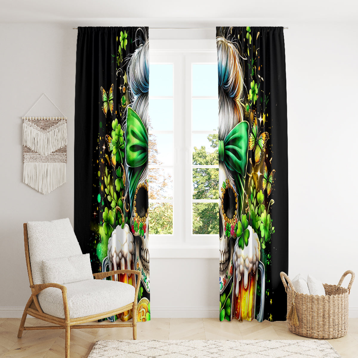 Rose Skull Window Curtain No Matter How Much I Try To Be Fucking Nice