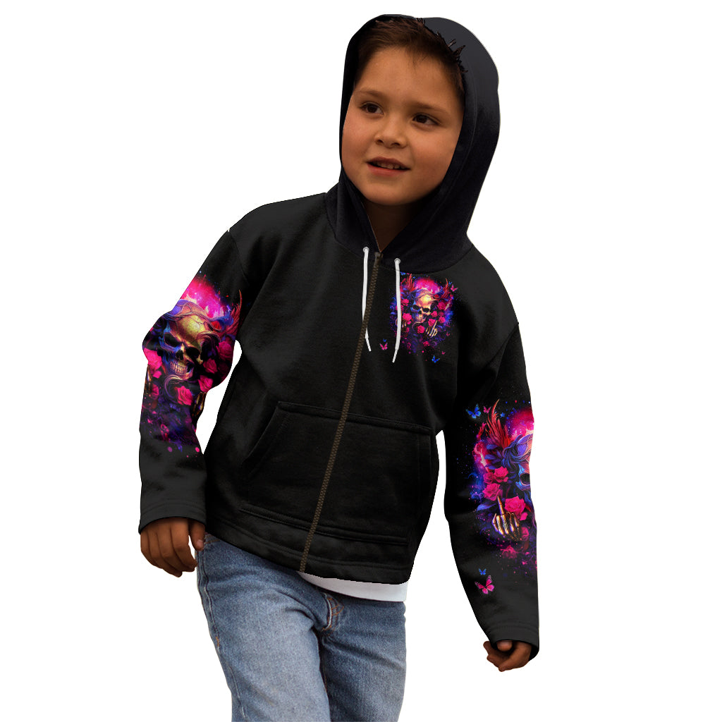 Rose Skull Kid Hoodie No Matter How Much I Try To Be Fucking Nice