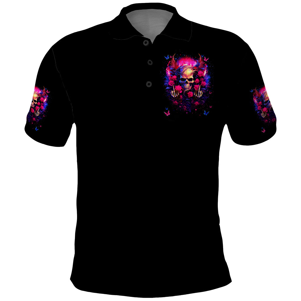 Rose Skull Polo Shirt No Matter How Much I Try To Be Fucking Nice