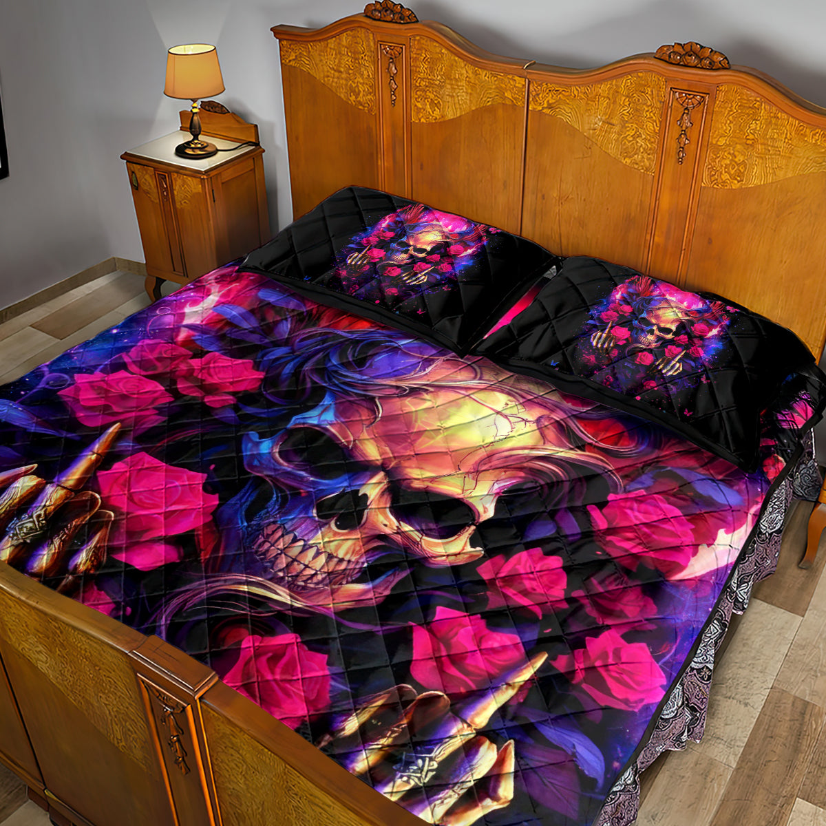 Rose Skull Quilt Bed Set No Matter How Much I Try To Be Fucking Nice