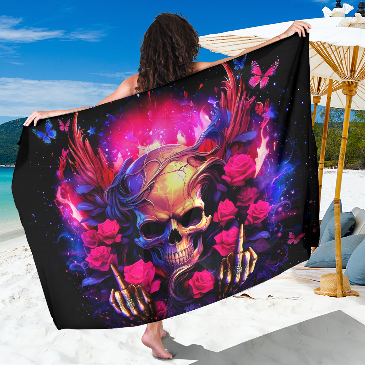 Rose Skull Sarong No Matter How Much I Try To Be Fucking Nice