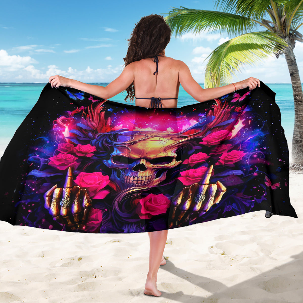 Rose Skull Sarong No Matter How Much I Try To Be Fucking Nice