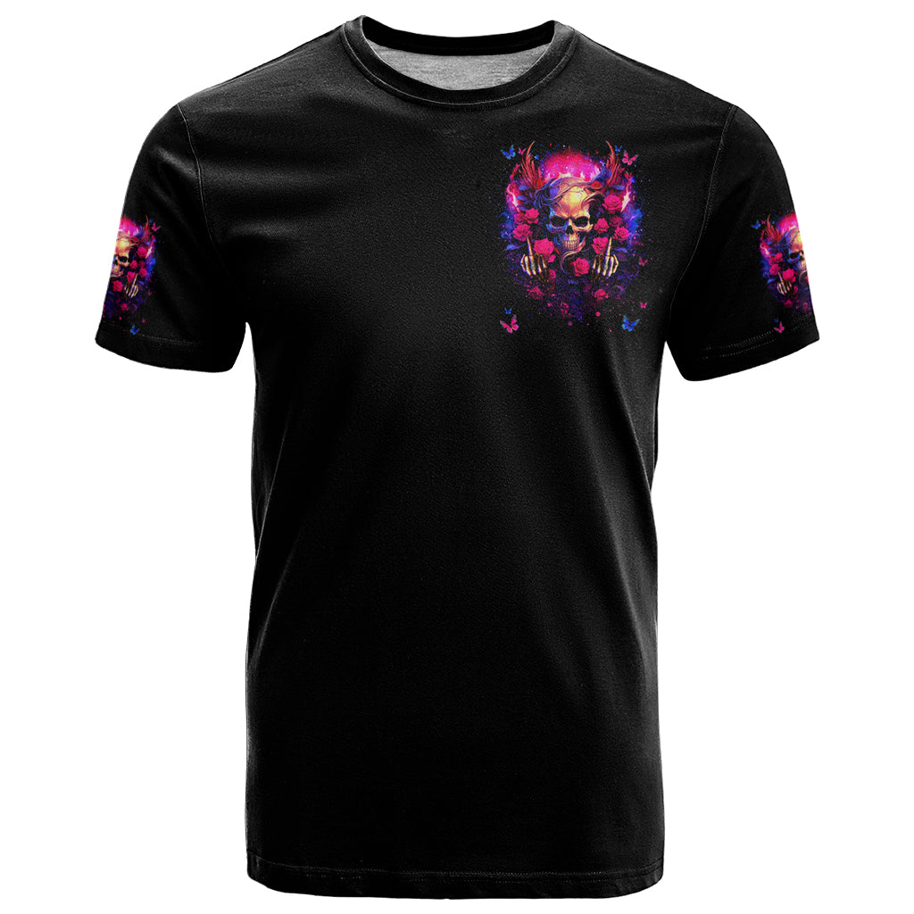 Rose Skull T Shirt No Matter How Much I Try To Be Fucking Nice