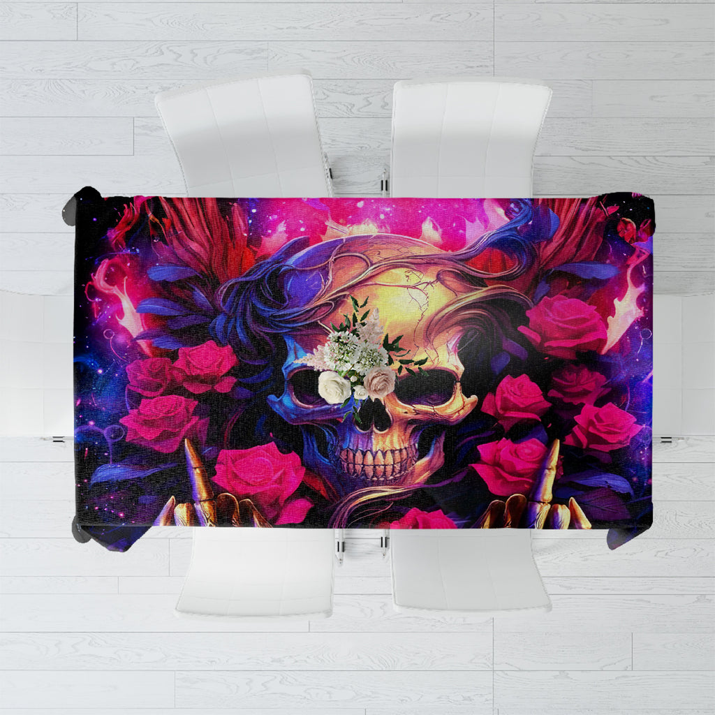 Rose Skull Tablecloth No Matter How Much I Try To Be Fucking Nice