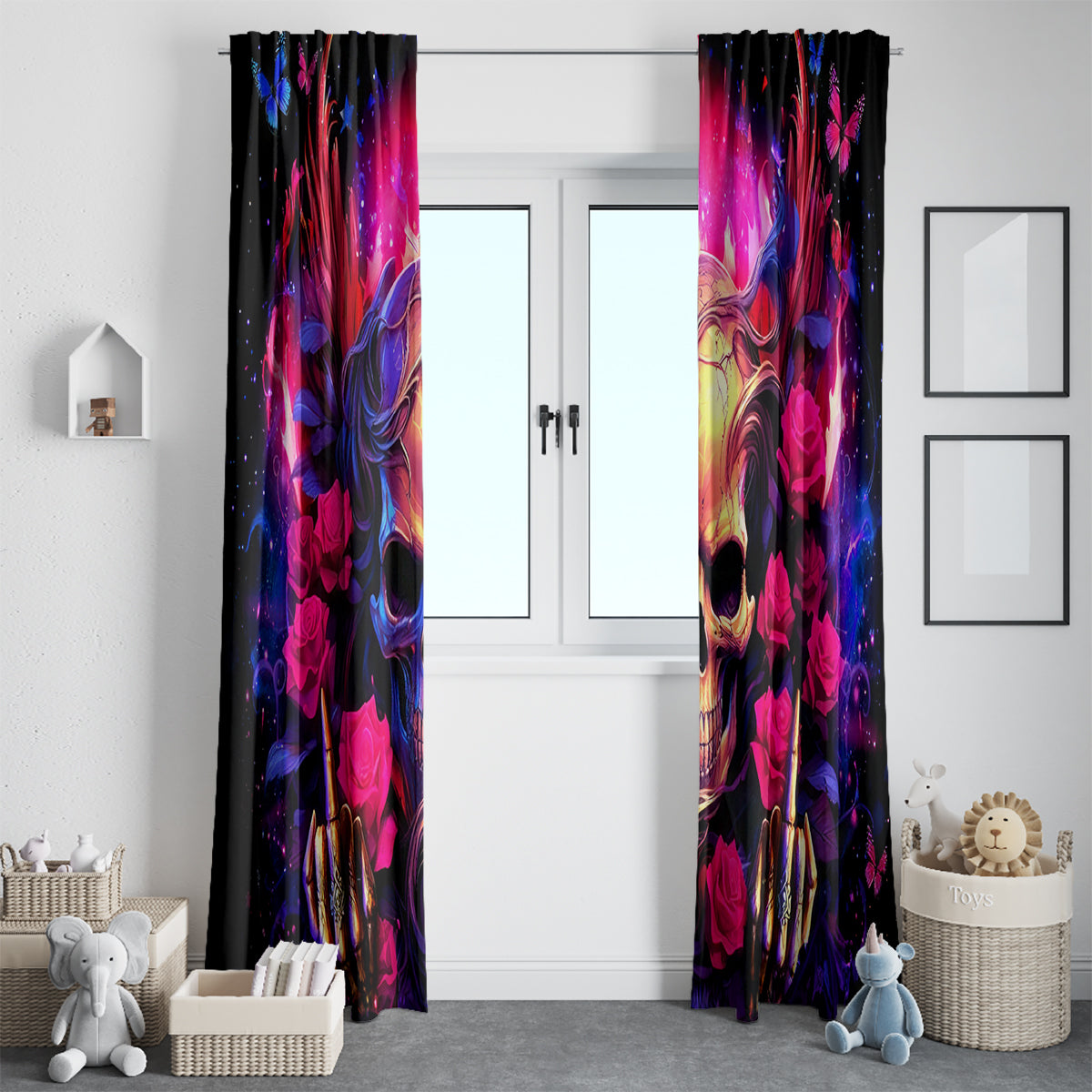 Rose Skull Window Curtain No Matter How Much I Try To Be Fucking Nice