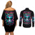 Twin Skull Couples Matching Off Shoulder Short Dress and Long Sleeve Button Shirt Don't Try Figure Me out I'm A Special Kind Of Twisted