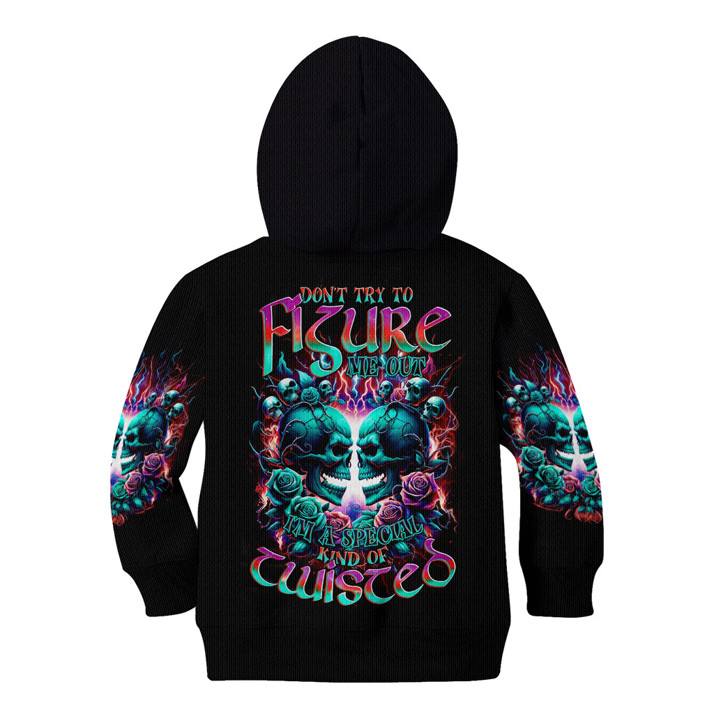 Twin Skull Kid Hoodie Don't Try Figure Me out I'm A Special Kind Of Twisted