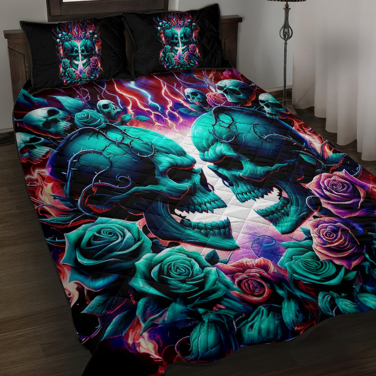 Twin Skull Quilt Bed Set Don't Try Figure Me out I'm A Special Kind Of Twisted