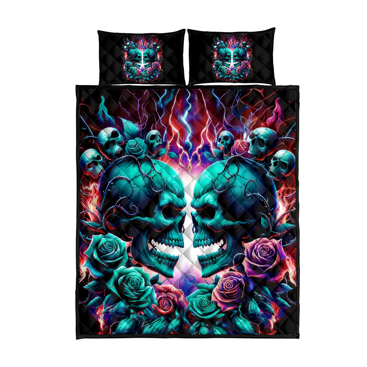 Twin Skull Quilt Bed Set Don't Try Figure Me out I'm A Special Kind Of Twisted