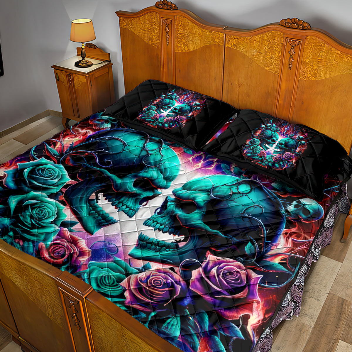 Twin Skull Quilt Bed Set Don't Try Figure Me out I'm A Special Kind Of Twisted