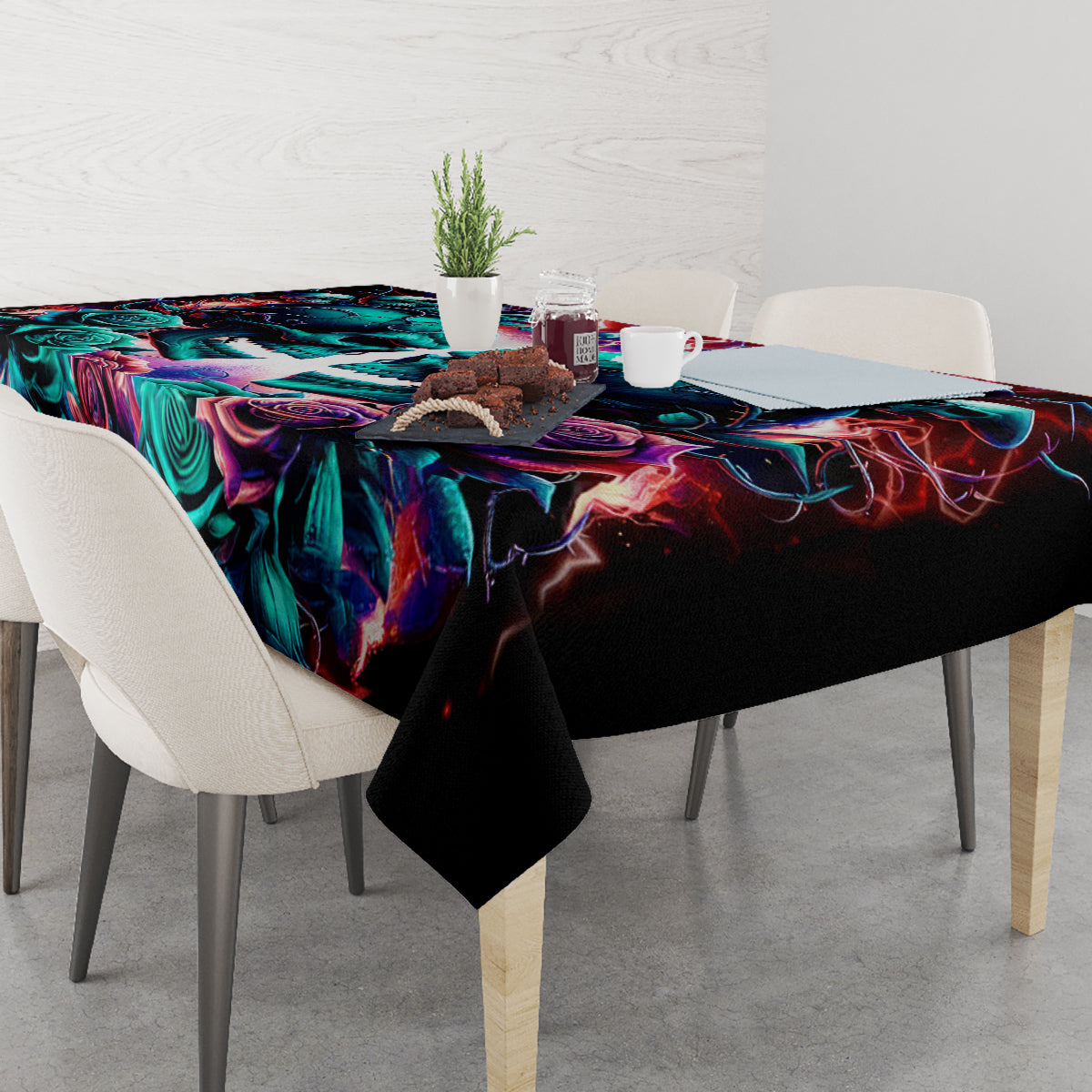 Twin Skull Tablecloth Don't Try Figure Me out I'm A Special Kind Of Twisted