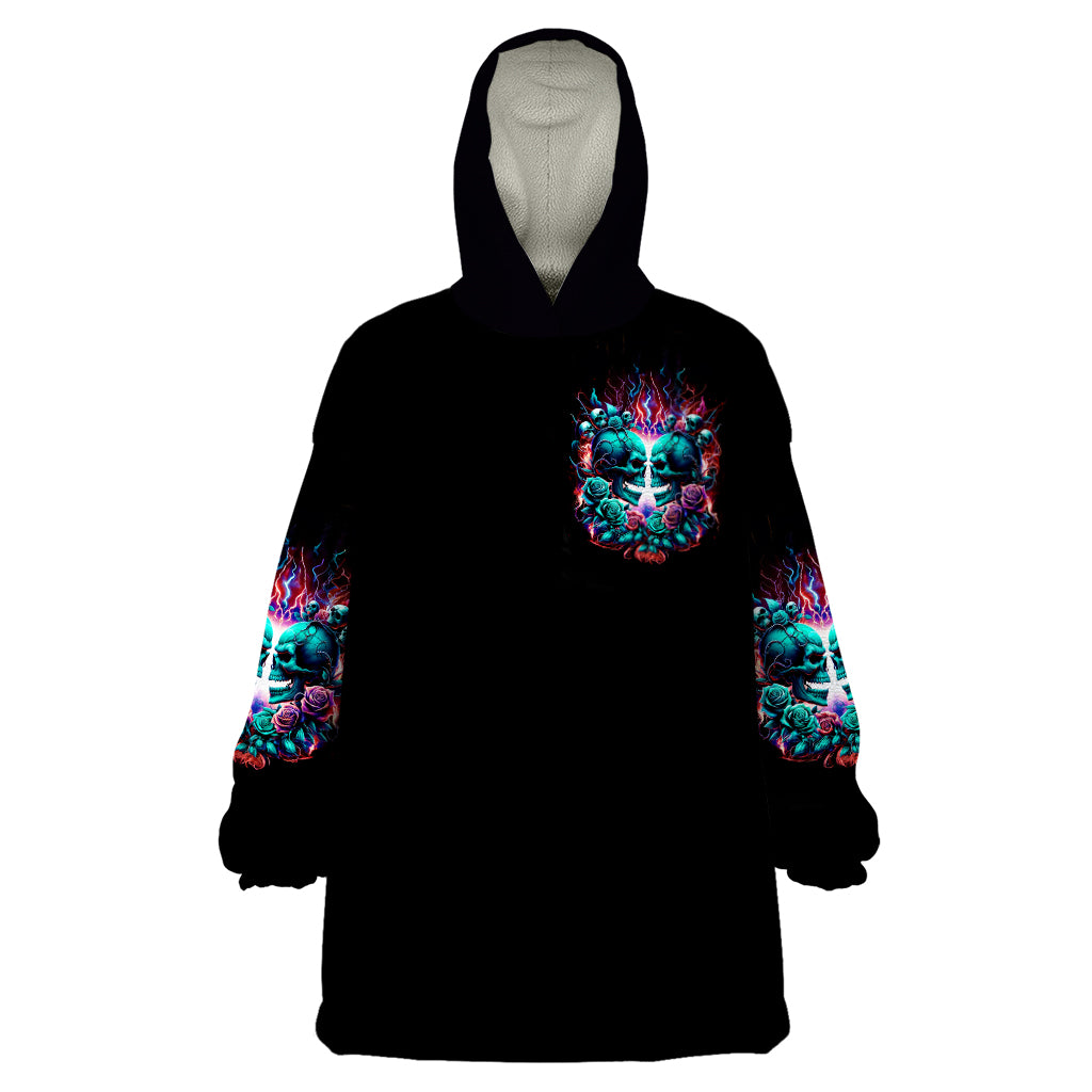 Twin Skull Wearable Blanket Hoodie Don't Try Figure Me out I'm A Special Kind Of Twisted