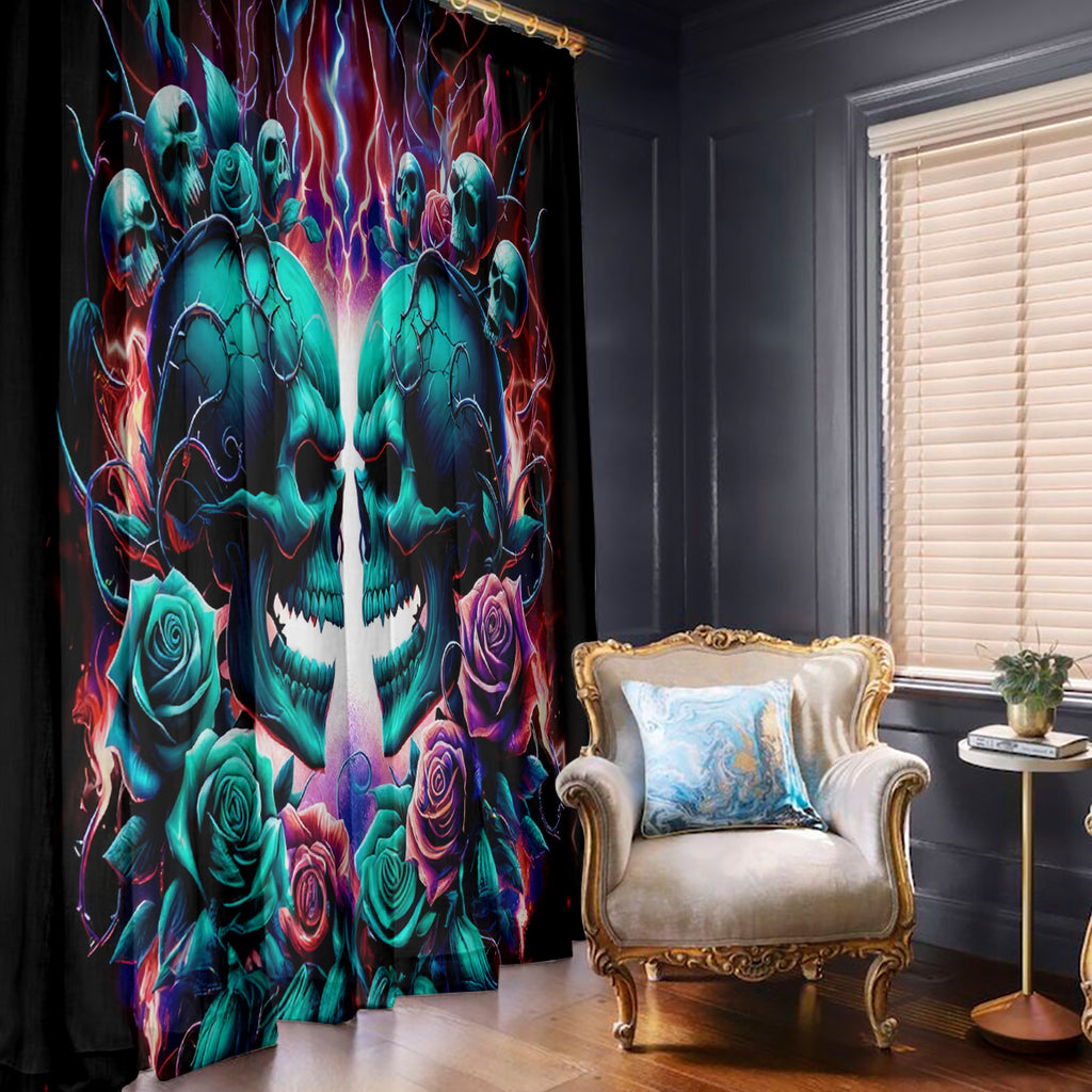 Twin Skull Window Curtain Don't Try Figure Me out I'm A Special Kind Of Twisted