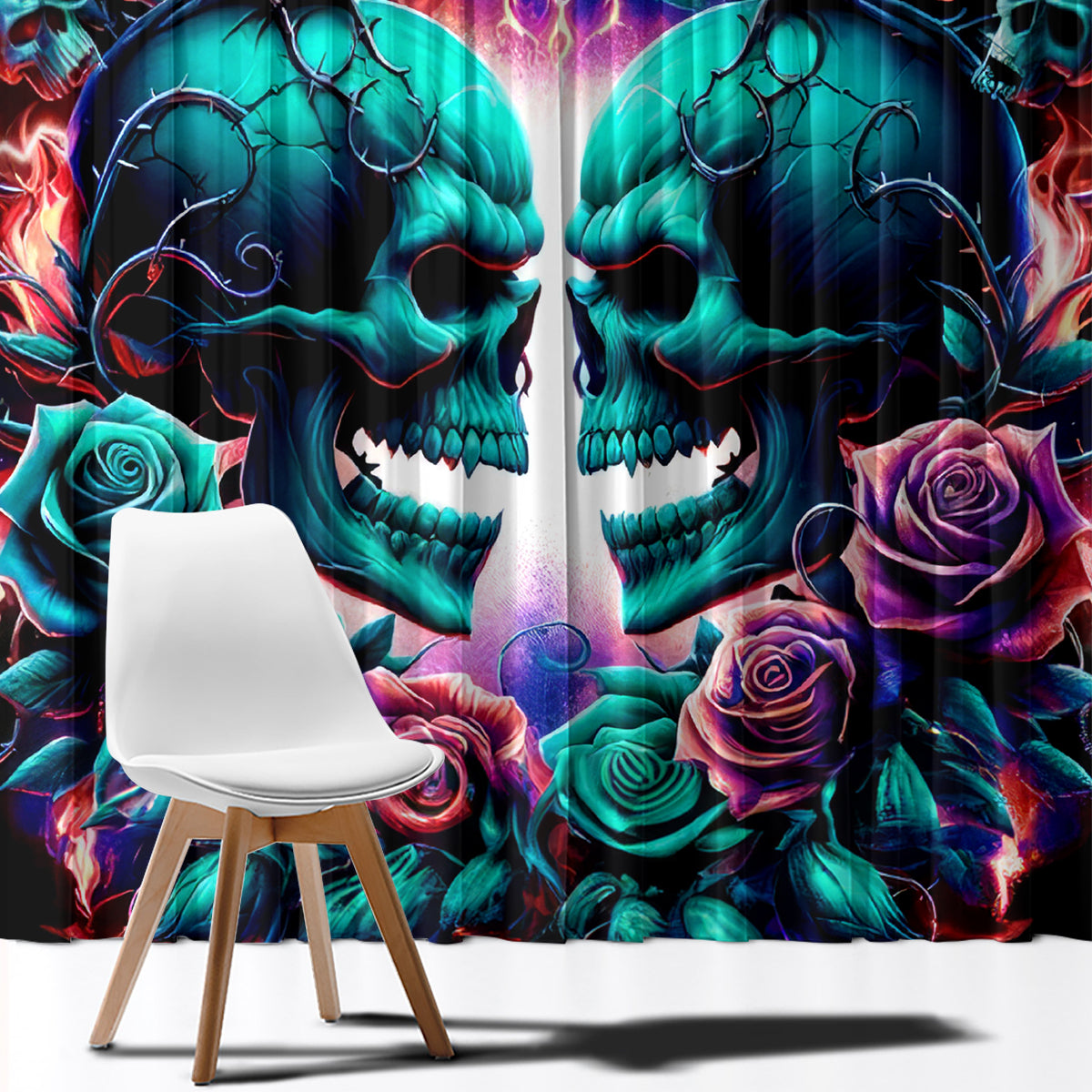 Twin Skull Window Curtain Don't Try Figure Me out I'm A Special Kind Of Twisted