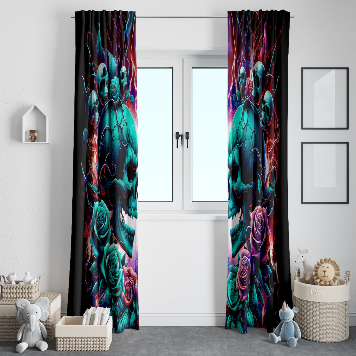 Twin Skull Window Curtain Don't Try Figure Me out I'm A Special Kind Of Twisted