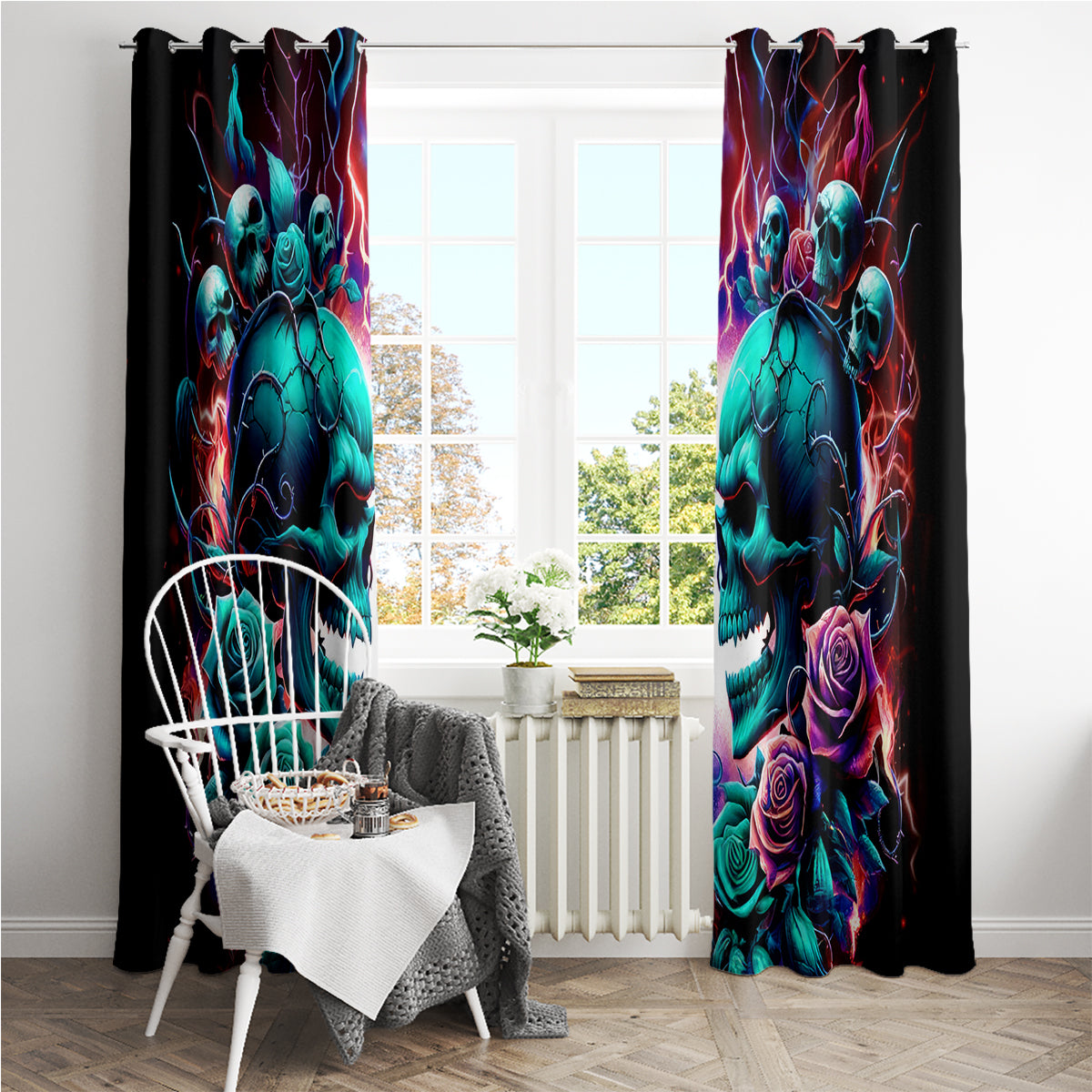 Twin Skull Window Curtain Don't Try Figure Me out I'm A Special Kind Of Twisted