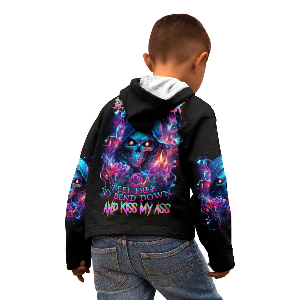 Flame Skull Kid Hoodie While You Are Talking Behind My Back Freel Free To Bend Down And Kiss My Ass