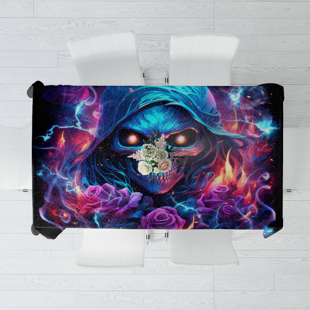 Flame Skull Tablecloth While You Are Talking Behind My Back Freel Free To Bend Down And Kiss My Ass