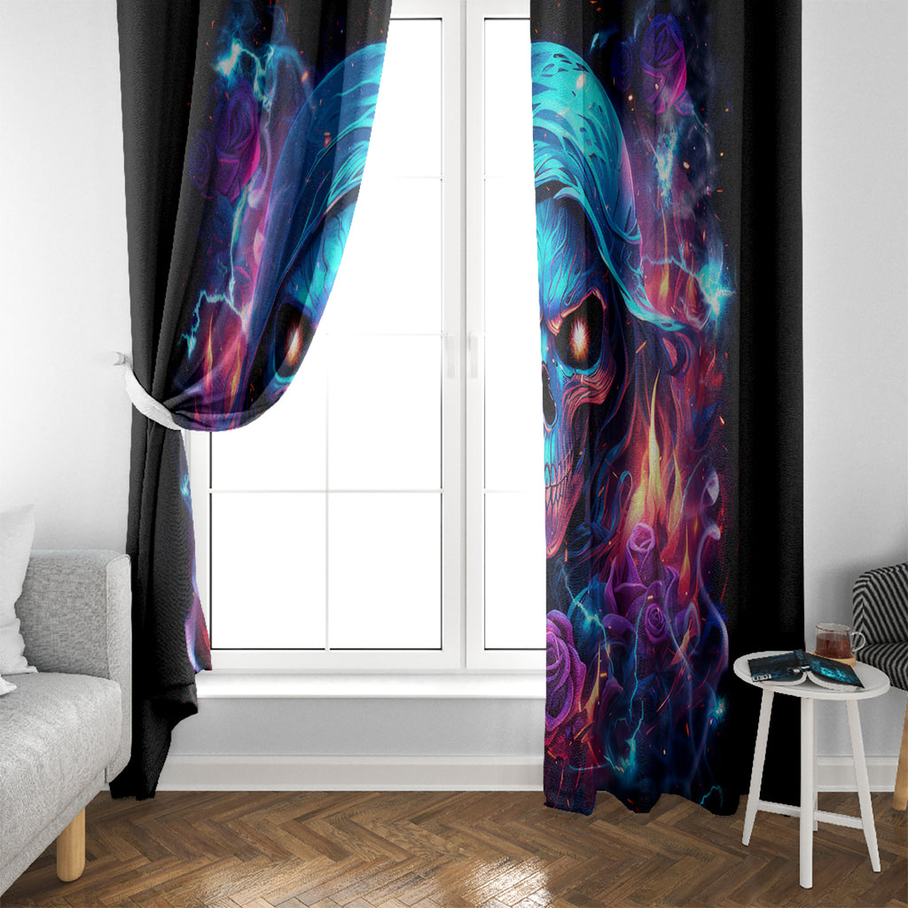 Flame Skull Window Curtain While You Are Talking Behind My Back Freel Free To Bend Down And Kiss My Ass