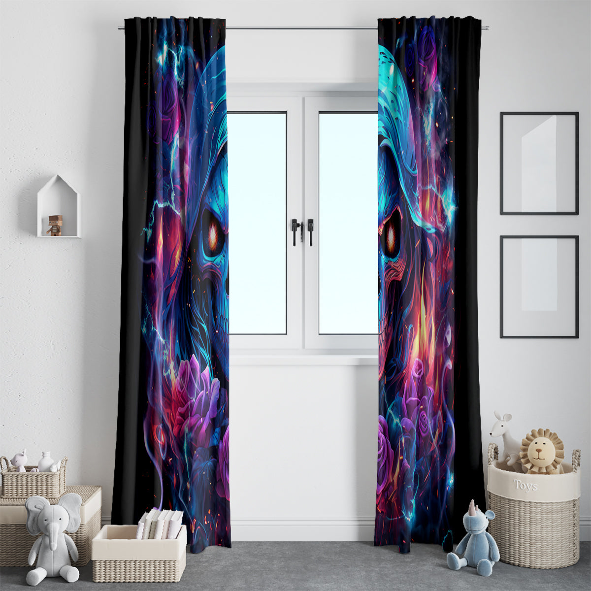 Flame Skull Window Curtain While You Are Talking Behind My Back Freel Free To Bend Down And Kiss My Ass