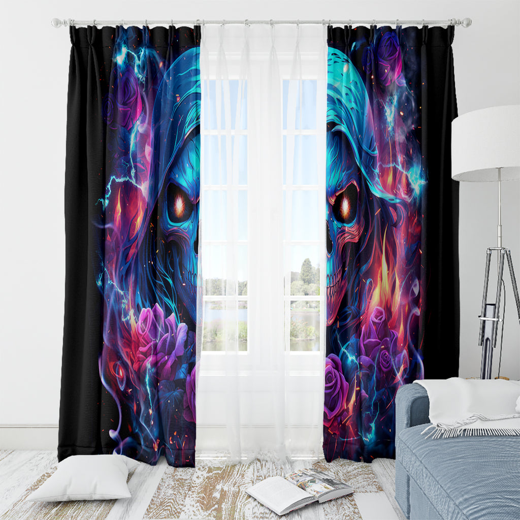 Flame Skull Window Curtain While You Are Talking Behind My Back Freel Free To Bend Down And Kiss My Ass