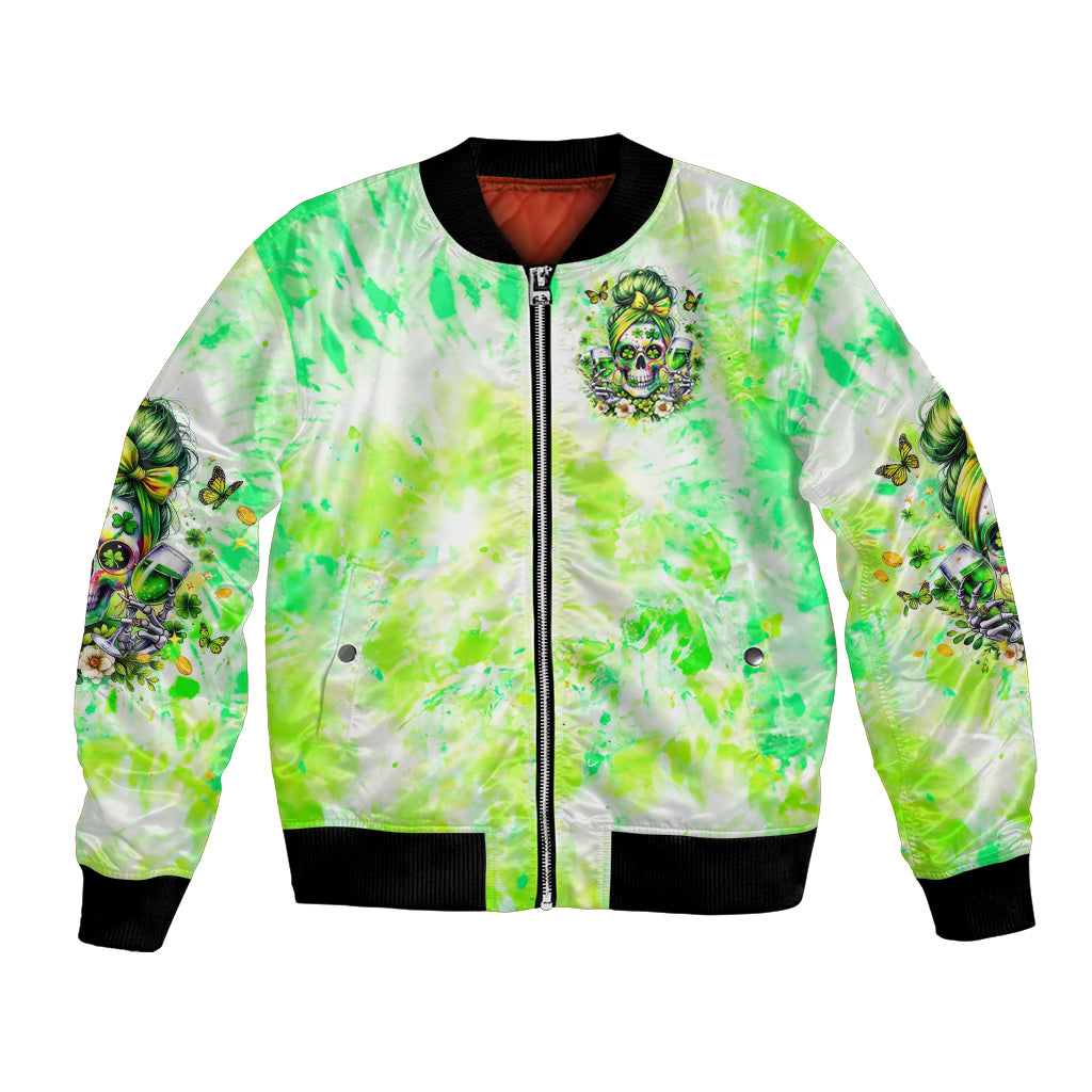 Irish Skull Bomber Jacket Drink Up Bitch
