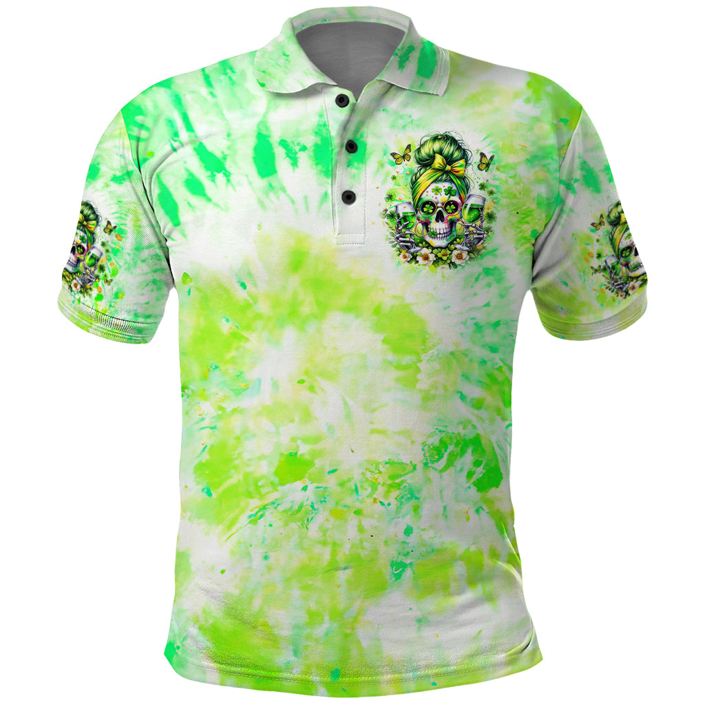 Irish Skull Polo Shirt Drink Up Bitch