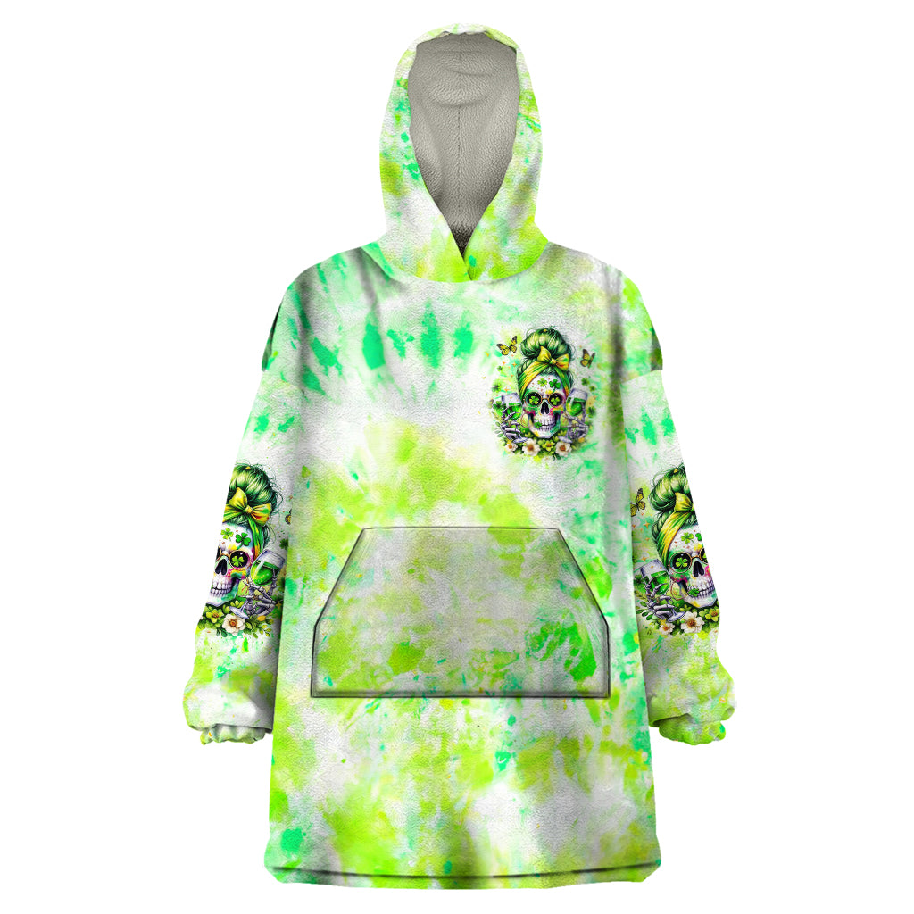 Irish Skull Wearable Blanket Hoodie Drink Up Bitch