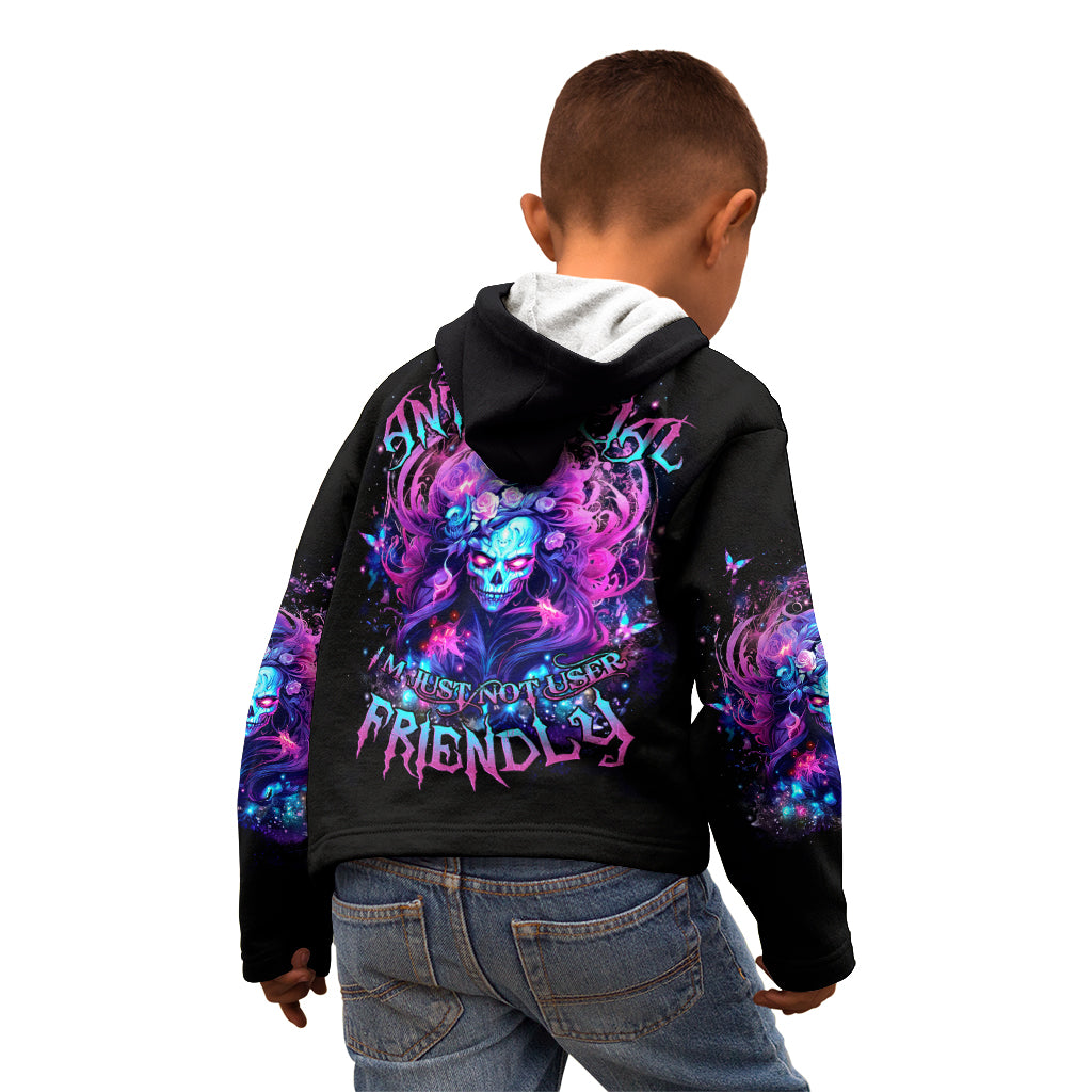 Lady Skull Kid Hoodie I'm Not Anti Social I'm Just Not User Friendly