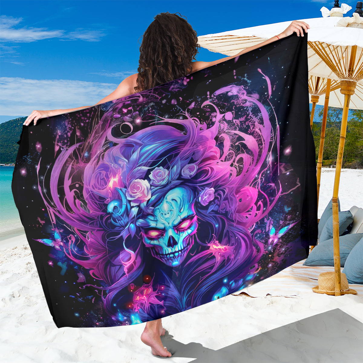 Lady Skull Sarong I'm Not Anti Social I'm Just Not User Friendly