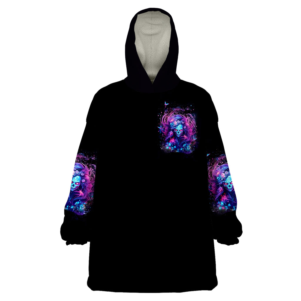 Lady Skull Wearable Blanket Hoodie I'm Not Anti Social I'm Just Not User Friendly