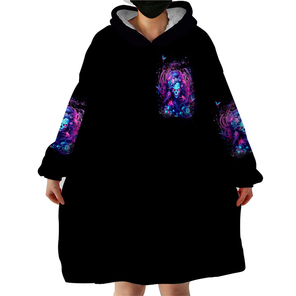 Lady Skull Wearable Blanket Hoodie I'm Not Anti Social I'm Just Not User Friendly