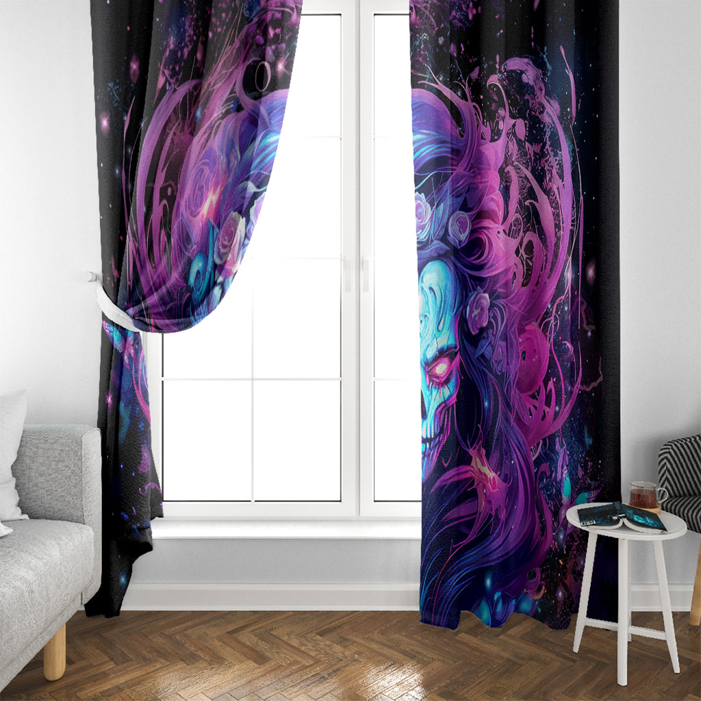 Lady Skull Window Curtain I'm Not Anti Social I'm Just Not User Friendly
