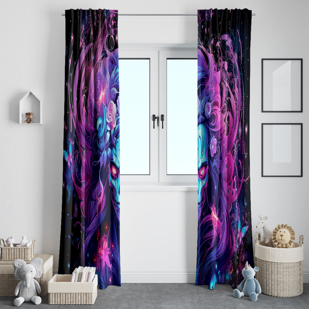 Lady Skull Window Curtain I'm Not Anti Social I'm Just Not User Friendly