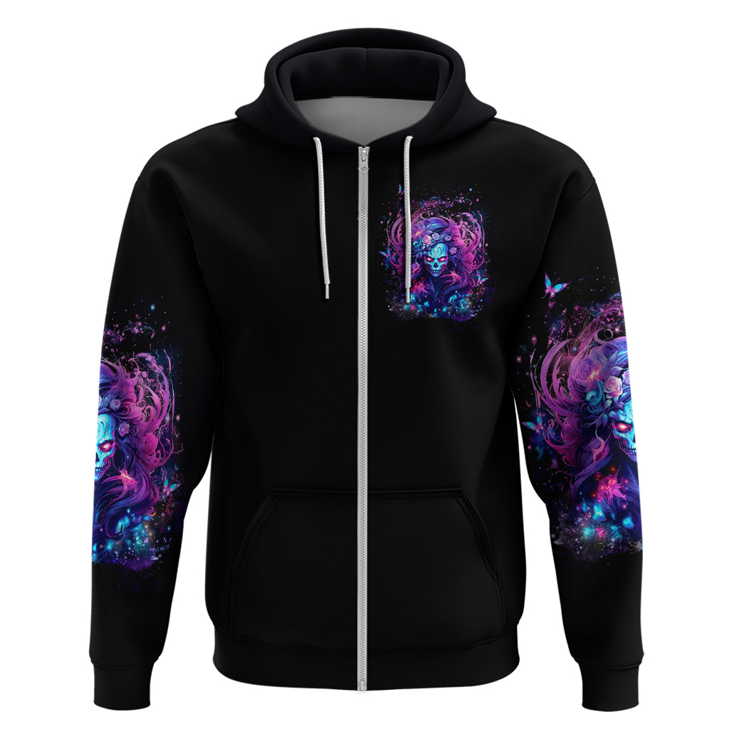 Lady Skull Zip Hoodie I'm Not Anti Social I'm Just Not User Friendly