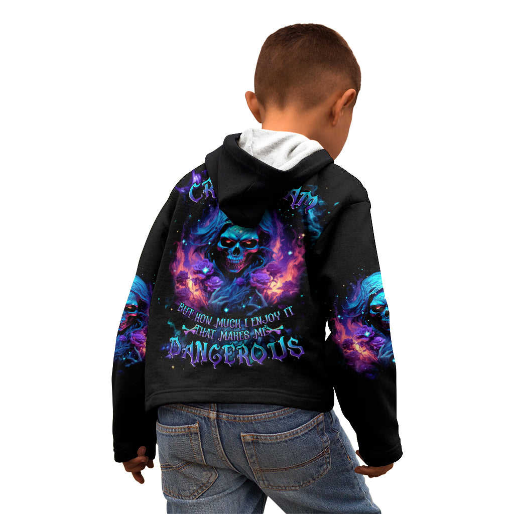 Flame Skull Kid Hoodie Its Not How Crazy I Am But How Much I enjoy It That Makes Me Dangeous