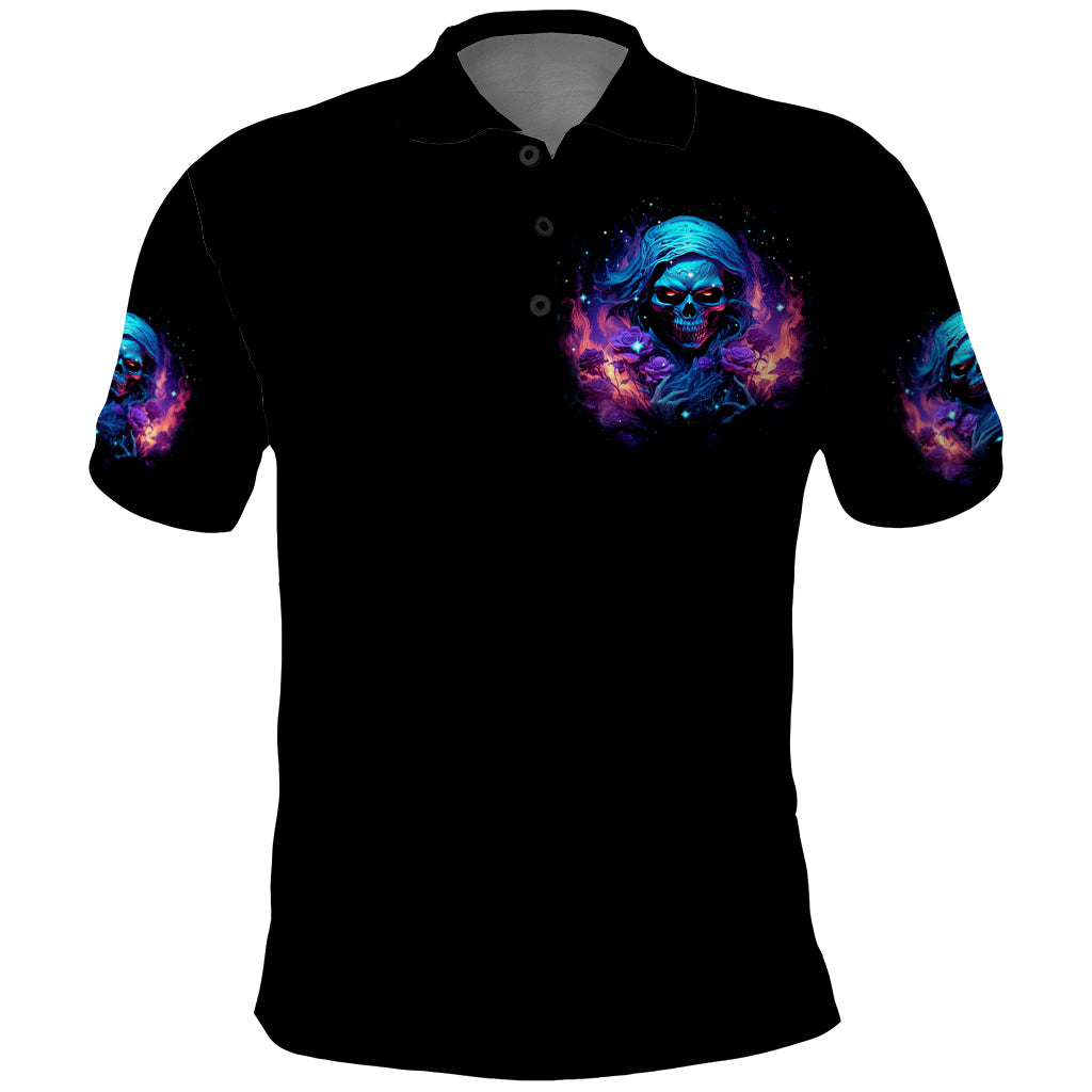 Flame Skull Polo Shirt Its Not How Crazy I Am But How Much I enjoy It That Makes Me Dangeous