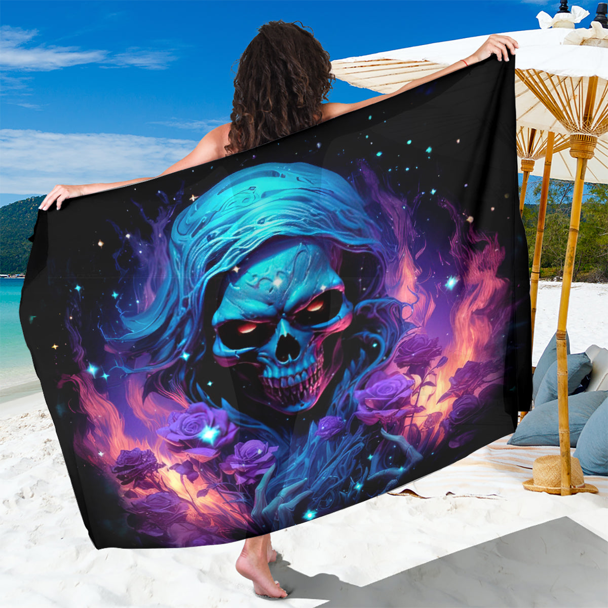 Flame Skull Sarong Its Not How Crazy I Am But How Much I enjoy It That Makes Me Dangeous