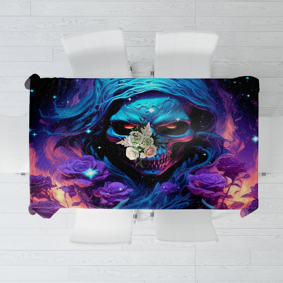 Flame Skull Tablecloth Its Not How Crazy I Am But How Much I enjoy It That Makes Me Dangeous