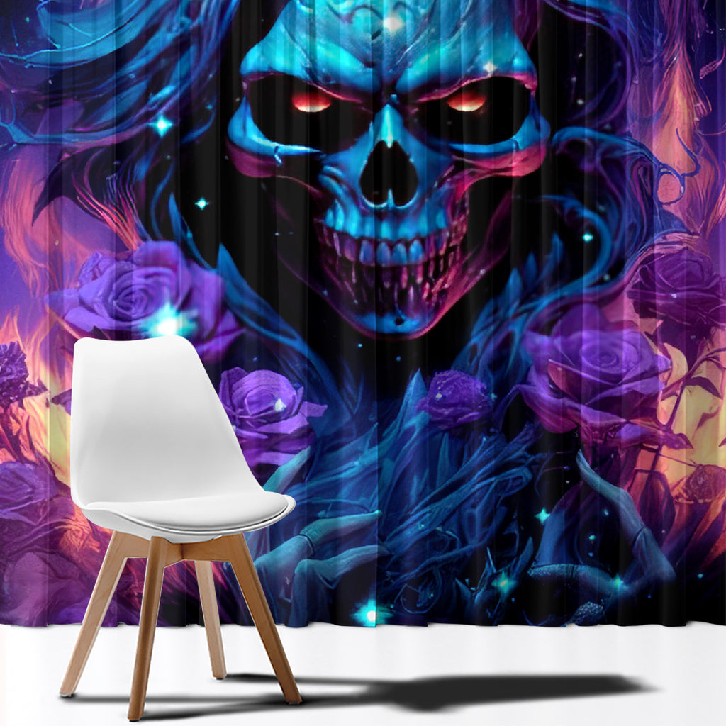 Flame Skull Window Curtain Its Not How Crazy I Am But How Much I enjoy It That Makes Me Dangeous