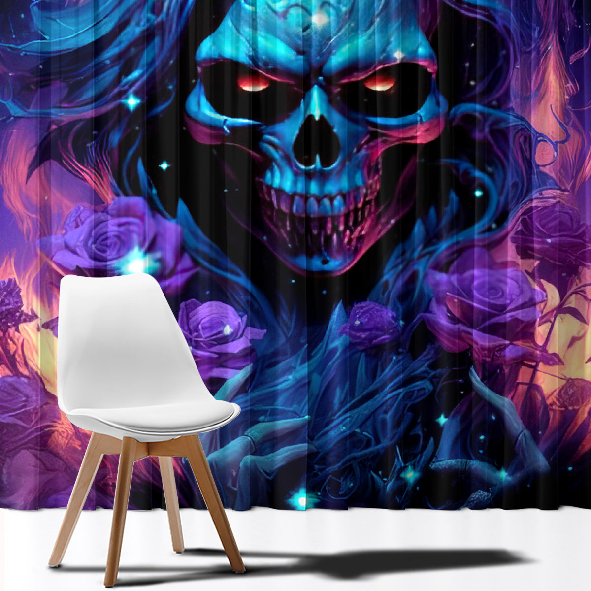 Flame Skull Window Curtain Its Not How Crazy I Am But How Much I enjoy It That Makes Me Dangeous