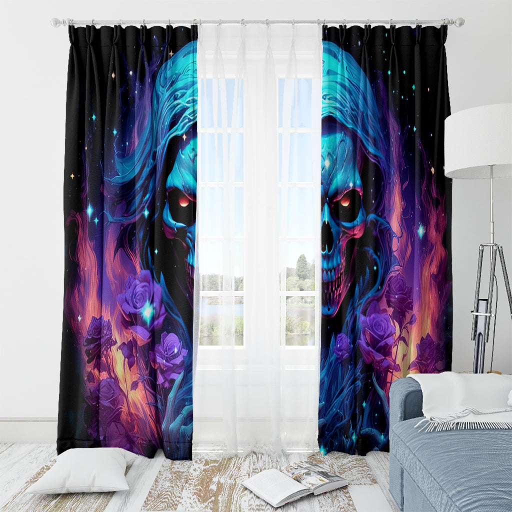 Flame Skull Window Curtain Its Not How Crazy I Am But How Much I enjoy It That Makes Me Dangeous