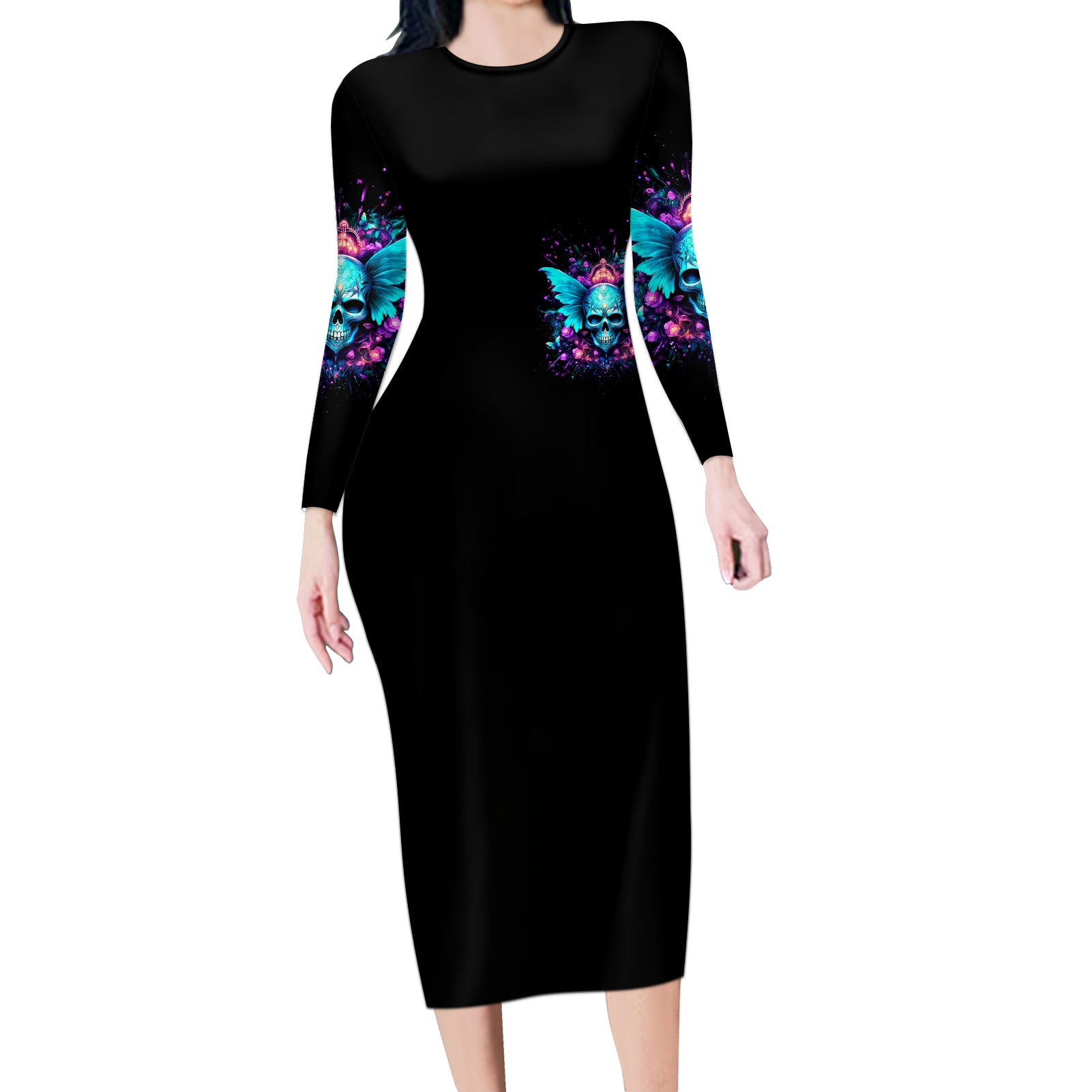Fairy Skull Long Sleeve Bodycon Dress In My Next Life I Want To Be The Karme Fairy