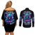 Reaper Skull Couples Matching Off Shoulder Short Dress and Long Sleeve Button Shirt When I Was Born The Devil Said Oh Shit Competition