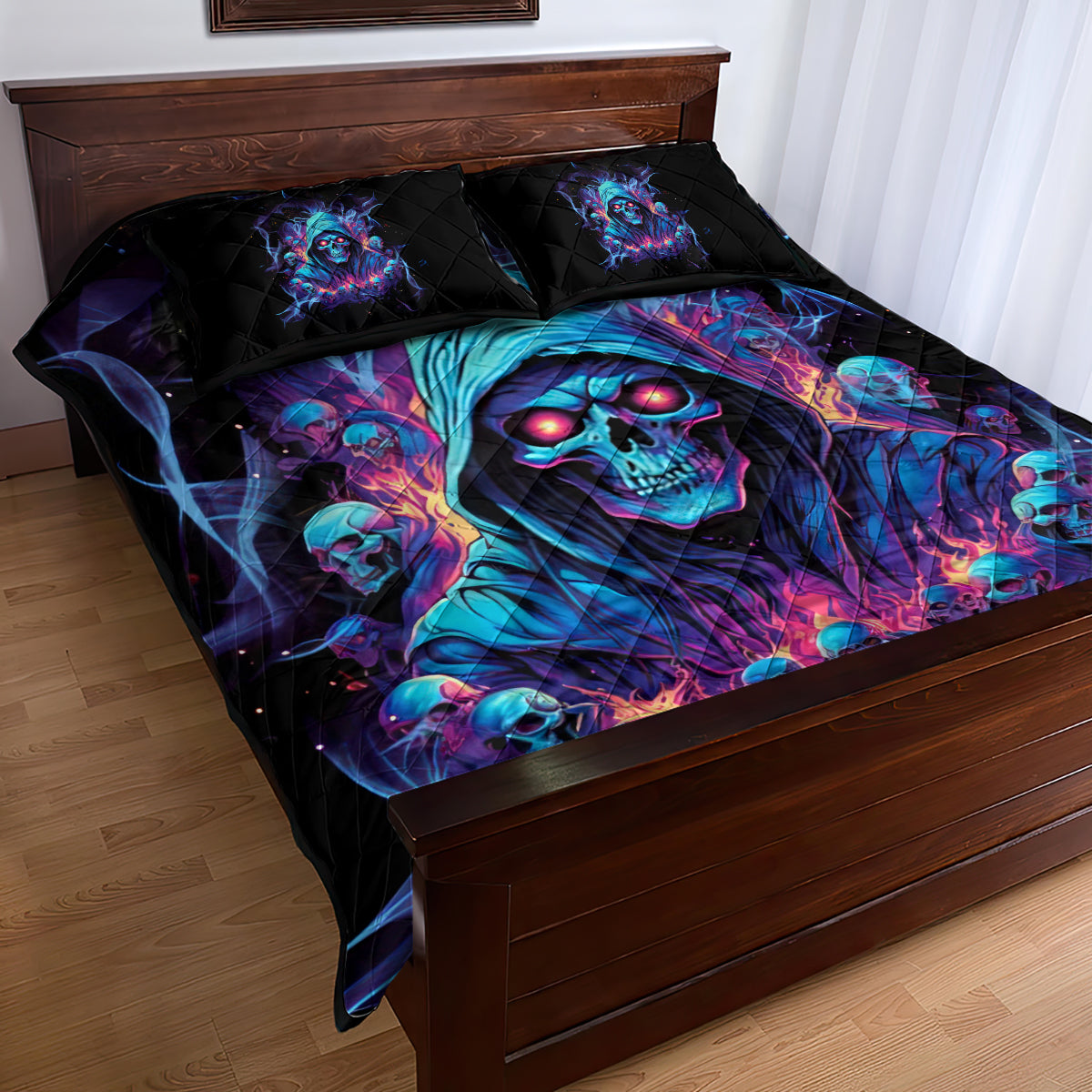 Reaper Skull Quilt Bed Set When I Was Born The Devil Said Oh Shit Competition