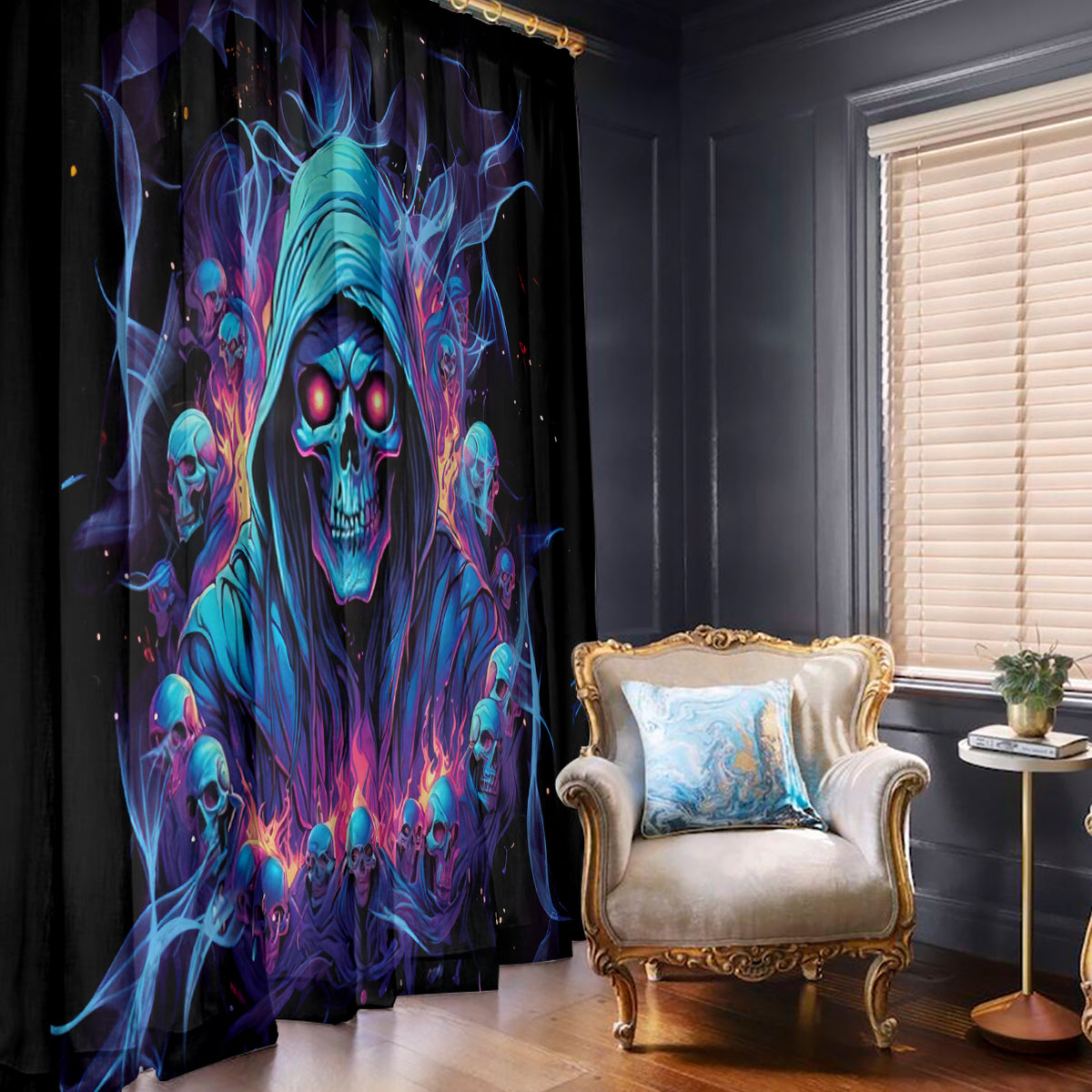 Reaper Skull Window Curtain When I Was Born The Devil Said Oh Shit Competition